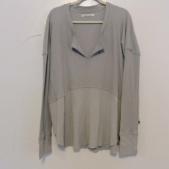 We The Free Free People oversized Waffle Tunic Top EUC L - Picture 1 of 6